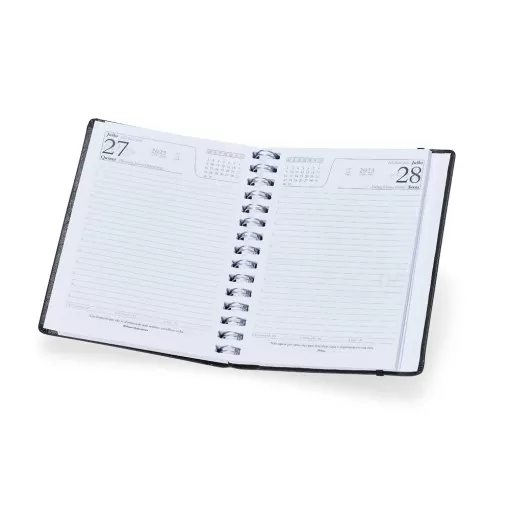 Agenda Diária Wire-O 2025 Em Couro Sintético Personalizada