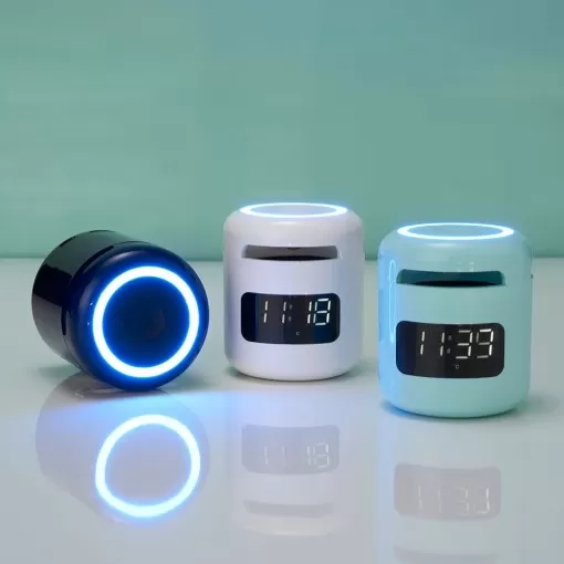 Caixa De Som Multimídia Com Relógio