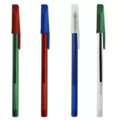 Caneta Plástica Translúcida Com Tampa Personalizada