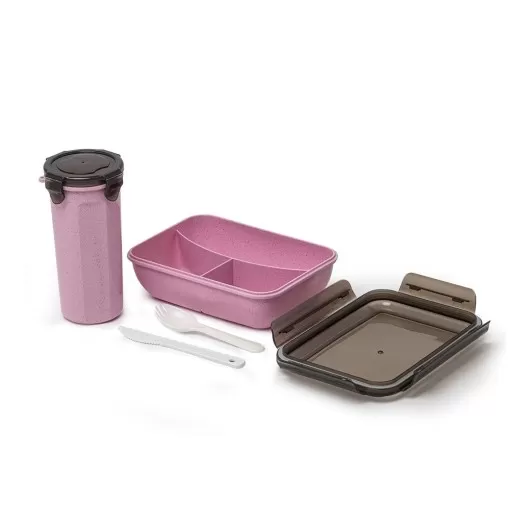 Kit Copo e Marmita Fibra de Bambu Personalizado 