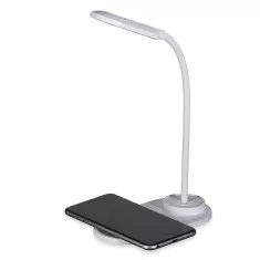 Luminária Plástica Articulável E Carregador De Indução Em Celulares