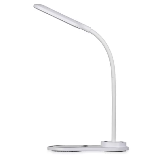 Luminária Plástica Articulável E Carregador De Indução Em Celulares