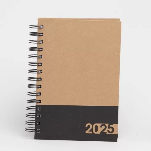 Agenda Diária 2025 em Kraft Promocional