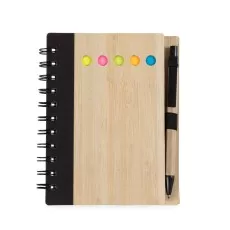 Bloco De Anotação Bambu Com Caneta Personalizado