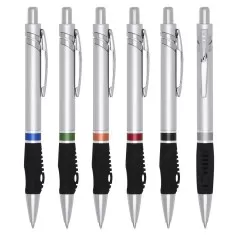 Caneta Plástica Personalizada Inteira Prata