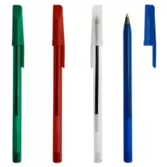 Caneta Plástica Translúcida Inteira Colorida Personalizada Para Brinde