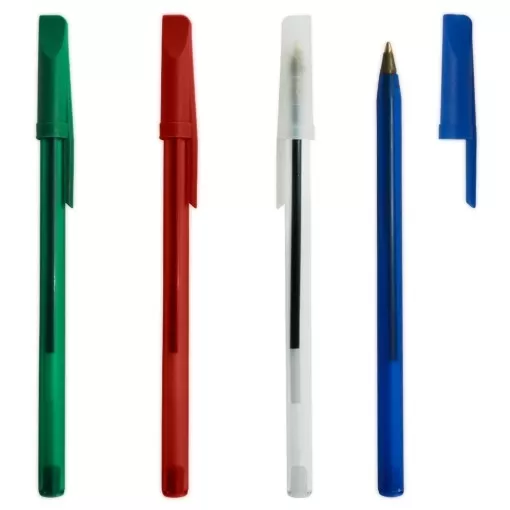 Caneta Plástica Translúcida Inteira Colorida Personalizada Para Brinde