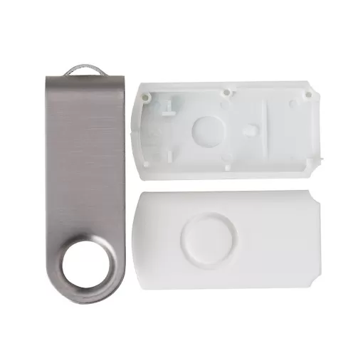Carcaça Pen Drive Giratório Escovado Personalizada