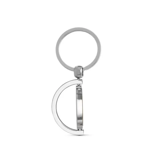 Chaveiro Redondo em Metal e Bambu Personalizado