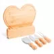 Kit para Queijo Com Tábua Formato Coração Personalizado com Logo