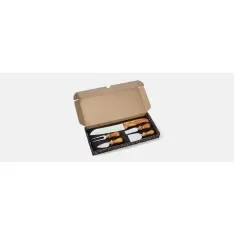 Kit para Queijo E Faca Santoku Em Inox / Bambu Personalizado 